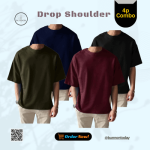 4p Combo Drop Shoulder - Navy Blue, Maroon, Black & Olive