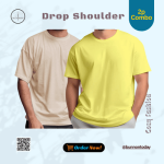 2p Combo Premium Drop Shoulder – White-Yellow
