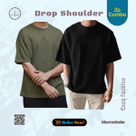 Premium Drop Shoulder – Olive & Black– 2P Combo Pack