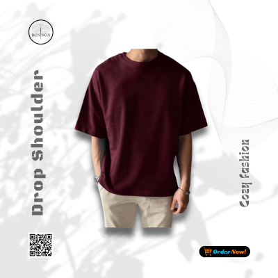 4p Combo Drop Shoulder - Navy Blue, Maroon, Cream White & Olive - Image 4