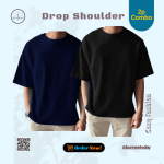 2p Combo Premium Drop Shoulder – Navy Blue & Black