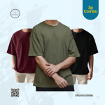 3p Combo Drop Shoulder - Maroon, Olive & Black