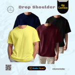 4p Combo Drop Shoulder - Yellow, Navy Blue, Maroon & Black